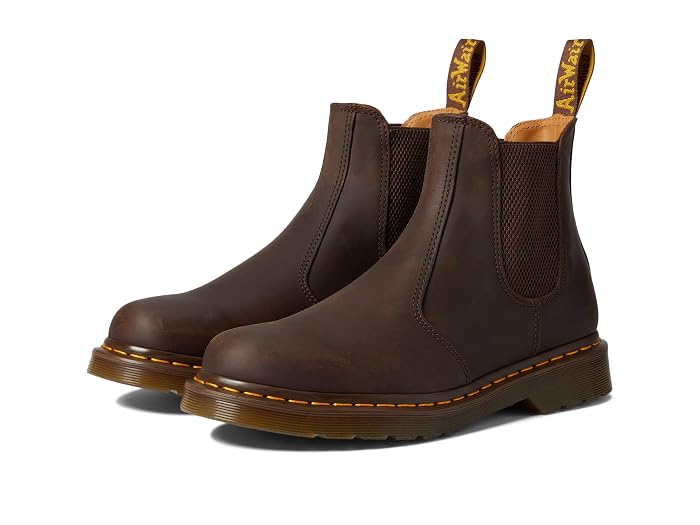 Unisex Dr. Martens 2976 Yellow Stitch Smooth Leather Chelsea Boots