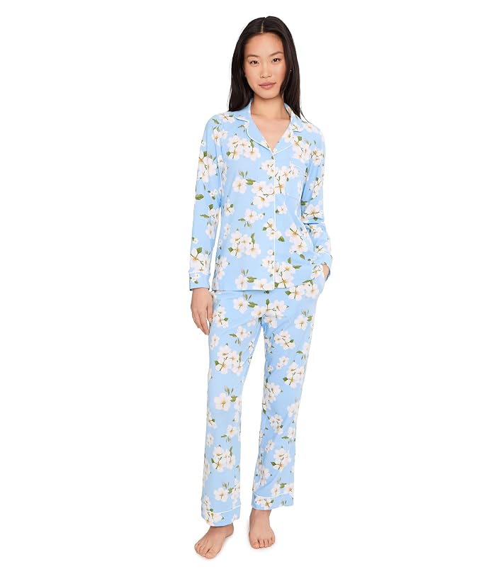 Women's Bedhead PJs Petite Long Sleeve Classic Cotton Knit Pajama Set