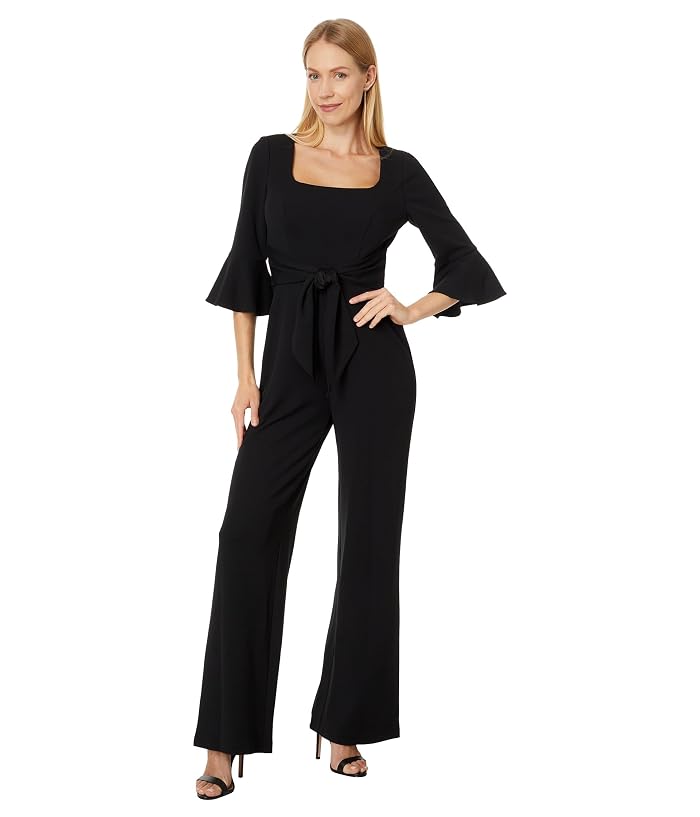 Women's Adrianna Papell Knit Crepe Tie Front Jumpsuit