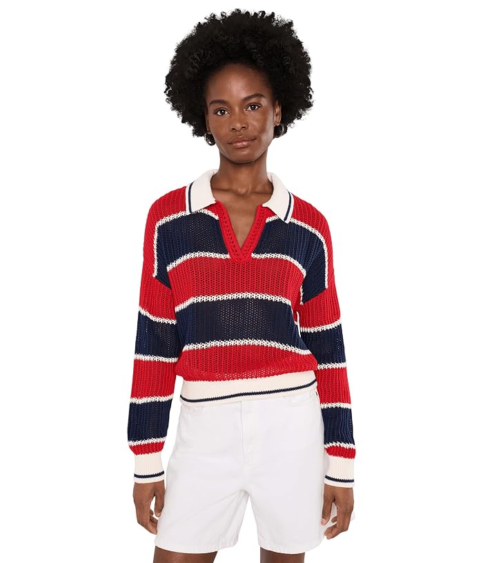Women's 525 america Alexa Rugby Stripe Polo Pullover
