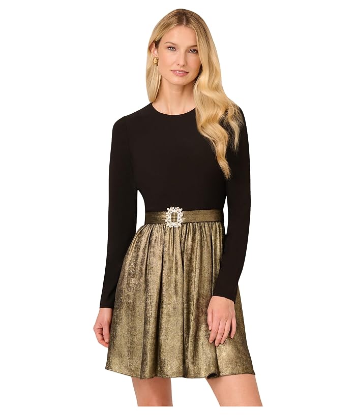 Women's Adrianna Papell Jersey Metallic Short Dress