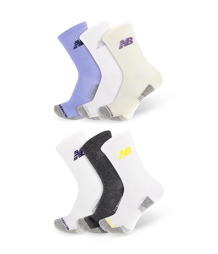 Unisex New Balance Performance Cushioned 6-Pack Crew Socks