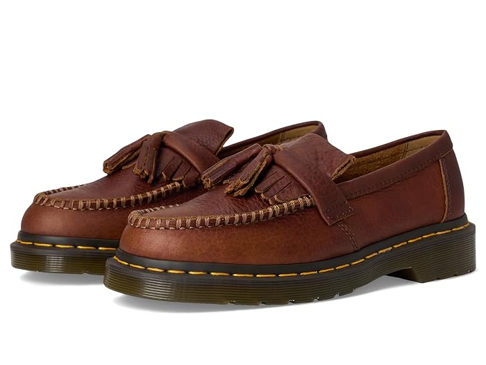 Unisex Dr. Martens Adrian Yellow Stitch Leather Loafers